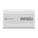 A white Corsair RM1000e 1000W power supply with the Corsair logo and 