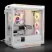 This white PC build features multiple Corsair RM1000e 1000W power supplies, showcasing their clean aesthetic and customizable RGB lighting.