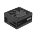 Front angled view of Corsair RMx Series RM750x 750W Fully Modular Power Supply with compact black design.
