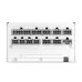 Rear panel of NZXT C1000 PSU showing fully modular ports labeled for motherboard, CPU, PCIe, SATA connections clearly