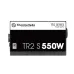 Label view of Thermaltake TR2 S 550W Power Supply showing series branding and 80 Plus EU certification.
