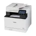 Front angled view of Canon i-SENSYS MF752Cdw All-In-One Multifunction Color Laser Printer showing control panel and paper tray