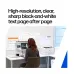 Promotional view of HP LaserJet Pro 4002dn printer highlighting sharp black-and-white document printing.