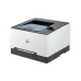 Front view of HP LaserJet Pro printer with compact design, output tray, and top control panel for easy operation.
