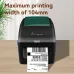Deli ES40 Thermal Label Printer feature graphic highlighting 104mm maximum printing width for larger labels.