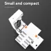Deli ES411 Thermal Label Printer feature graphic highlighting a small and compact design for easy placement and use.