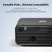 Rear view of AUN U001 Pro 1000 ANSI Lumens 4K Android Projector highlighting ports and ventilation design