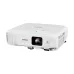Epson EB-994F projector angled view showing lens, ventilation grilles, and compact white body.