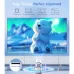 Front view of Magcubic HY300 Pro Plus Projector displaying animated polar bear scene with focus and keystone options.