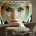 Magcubic HY310X Mini Android Projector projects a bright image onto a wall while showcasing its compact tabletop setup.