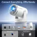 Front view of Magcubic HY320 Pro Projector with bright lens and multiple HDMI, USB, and audio connectivity options.