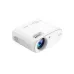 Front angled view of Havit PJ202 PRO 300 ANSI Lumens FHD Wi-Fi Portable Projector showing lens and compact white body design