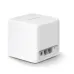Mercusys Halo H30G Mesh Router (1Pack) shown in angled rear view with Ethernet ports and a compact cube design.