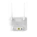 Front view of RobiWifi Plus S50 Router with dual antennas, perforated panel, TEL and LAN ports, and power connector.