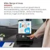 Office view of Canon ImageFormula DR-C340 Scanner with user pressing control panel while scanning insurance document.