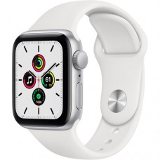 Apple Watch SE A2351 (MYDM2LL/A) GPS 40mm Sport Band (Silver Aluminum,White)