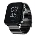 Angled close-up of the boAt Chrome Endeavour smartwatch with a black metallic strap, displaying a black watch face with the time 09:45.