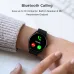Wrist view of boAt Lunar Link smartwatch showing Bluetooth calling screen with contact Hardik.