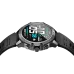 Close-up side view of the round BWOO BO-WA08 smartwatch face, displaying a digital health-focused watch face.