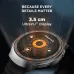 Close-up of Fastrack VOX CirQ smartwatch display highlighting UltraVU screen with fitness and music icons.