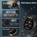Promotional view of Fastrack VOX CirQ smartwatch highlighting BT calling, health suite, sports modes, and built-in games.
