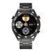 Front angled view of Havit M9030 Ultra Smart Watch showing round dial with detailed analog style face and metal strap design