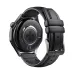 Rear angled view of Havit M9031 Pro Smart Watch showing circular sensor module with leather strap and buckle detail on clean background