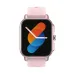 Front view of Havit M9038 Pro Smart Watch in pink showing square display with colorful abstract watch face and soft strap