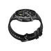 HONOR Watch 6 Shadow Black smartwatch side view showing its slim case, buttons and adjustable black strap.