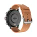 Balancer smartwatch back view with sensors, brown leather strap and buckle closure in premium finish