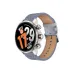 KR 3 smartwatch with denim strap, round display showing steps, time, and date in sporty design