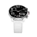 KR Ultra 3 white smartwatch with black dial, large numeric display, and leather strap front view