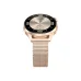 Kieslect Lora 3 smartwatch with round pink dial, digital time and date display, and modern gold strap