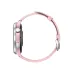 Kieslect Lora 3 smartwatch side profile showing metallic casing, crown button, and stylish pink wristband