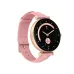 Front view of Kieslect Pura Reno smartwatch showing round display with pink strap and fitness interface