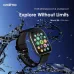 Oraimo Watch 5N smartwatch with IP68 waterproof design, splash visuals, black strap, modern display, and fitness tracking