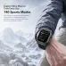 Wrist view of Oraimo Watch Tank N displaying workout tracking during outdoor activity