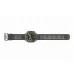 Angled view of Samsung Galaxy Watch Ultra 2 with analog-style digital face, red side button, and perforated strap.