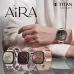 Collection view of Titan AiRA smartwatches with varied straps and floral-themed digital watch faces.