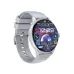 XO J11 Smart Watch angled front view with gray strap and colorful round smartwatch display.