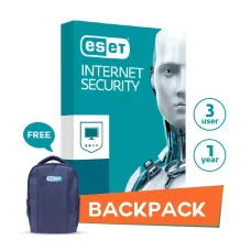 ESET Internet Security 3 User for 1 Year with a Free ESET Backpack