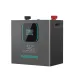 Front view of MARSARIVA MR-LFP24-200-WMT 25.6V 200Ah Lithium Battery showing terminal layout and display panel.