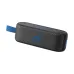 The Soundcore Select 3 speaker in dark gray with a blue strap and logo, showing buttons on the top and side.