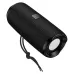 Borofone BR100 Bluetooth Speaker, angled front view showcasing cylindrical speaker design with attached carrying strap