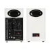 Rear view of the Edifier MR3 2:0 Bluetooth Studio Monitor Speaker in white showing input ports and rear bass reflex.