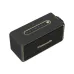 Fantech Finecoustic FBS2 Retro Portable Bluetooth Speaker Front View in Matte Black with Premium Gold Accent Trim