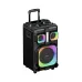 Front view of Fantech NeraParty NP03 Bluetooth Speaker rectangular design with multicolor LED rings and suitcase-style handle.