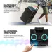 Outdoor view of Fantech NeraParty NP03 Bluetooth Speaker with retractable handle, wheels, and illuminated control panel.