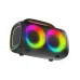 Angled front view of NeraParty NP01 Bluetooth Speaker with dual speakers and vibrant RGB lighting