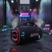 Jiayou BOOMBOX B20 Portable Bluetooth Speaker placed on a wet surface with RGB lighting visible around the speaker drivers.